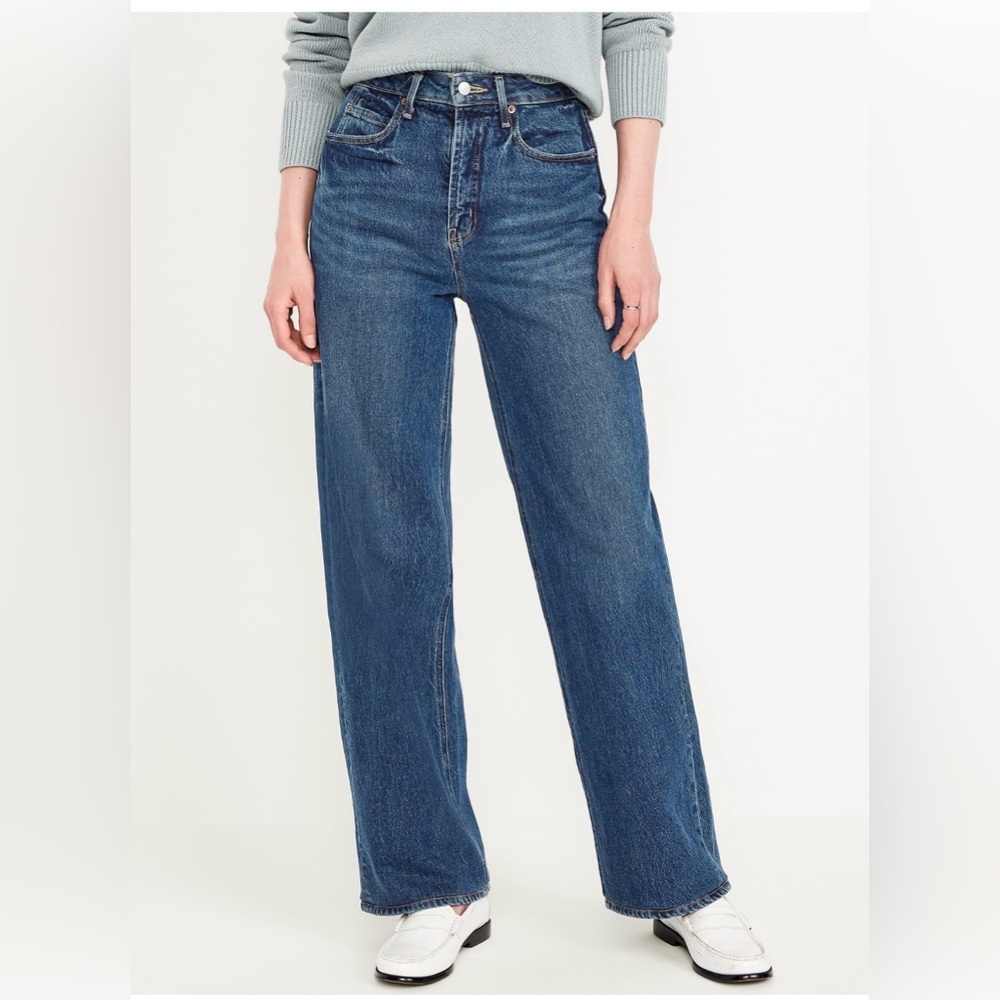 Old Navy Dark Sky High Wide Leg Jeans 8 Tall